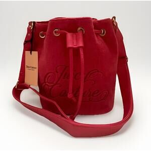 NWT Juicy Couture Beach Couture Crossbody Terry cloth Pink Flash Bucket Bag